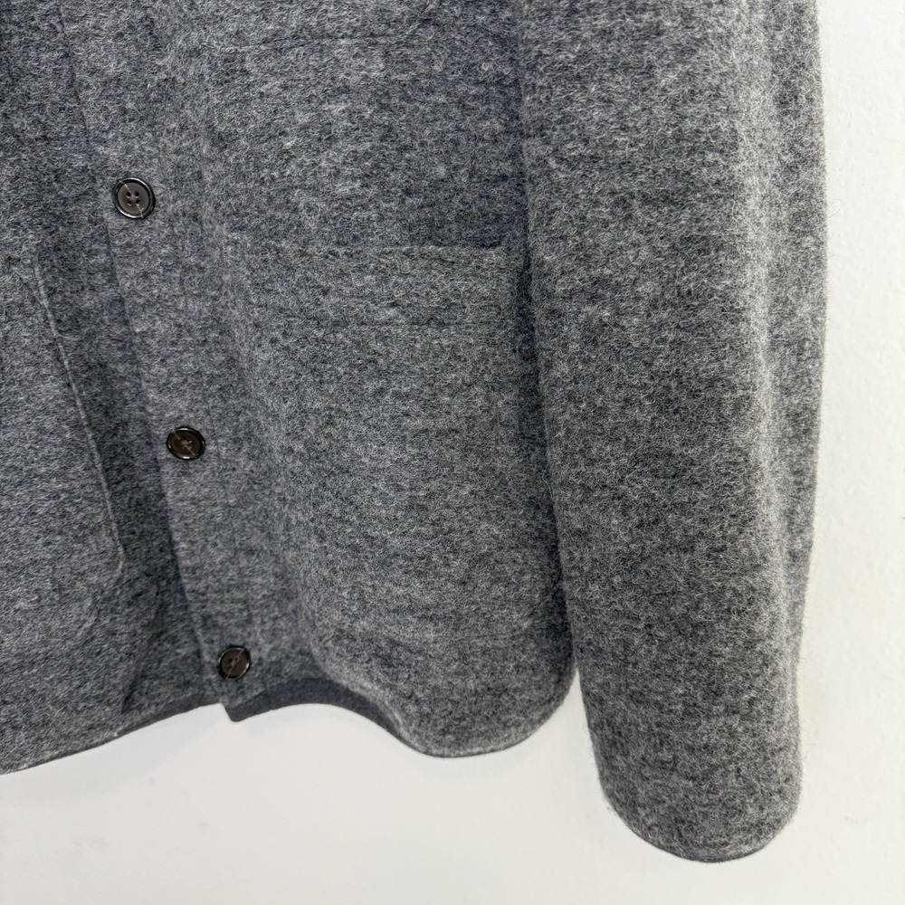 UNIVERSAL WORKS Mens Grey Wool Fleece Marled Cardigan Jacket Button Down XL - Picture 5 of 6